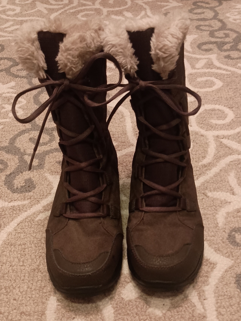 Columbia Ice Maiden Brown Faux-Fur Lined Lace-Up Winter Boots